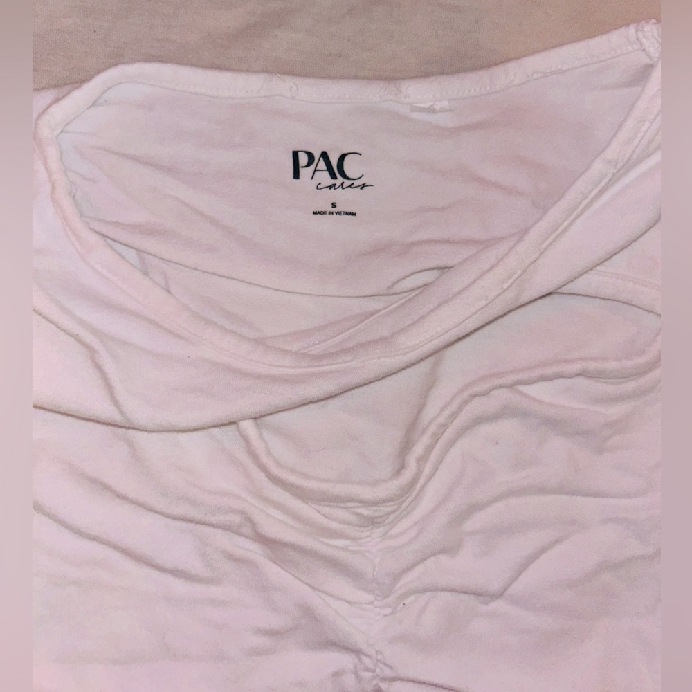 Pac by Pacsun White Cropped Cutout Shirt